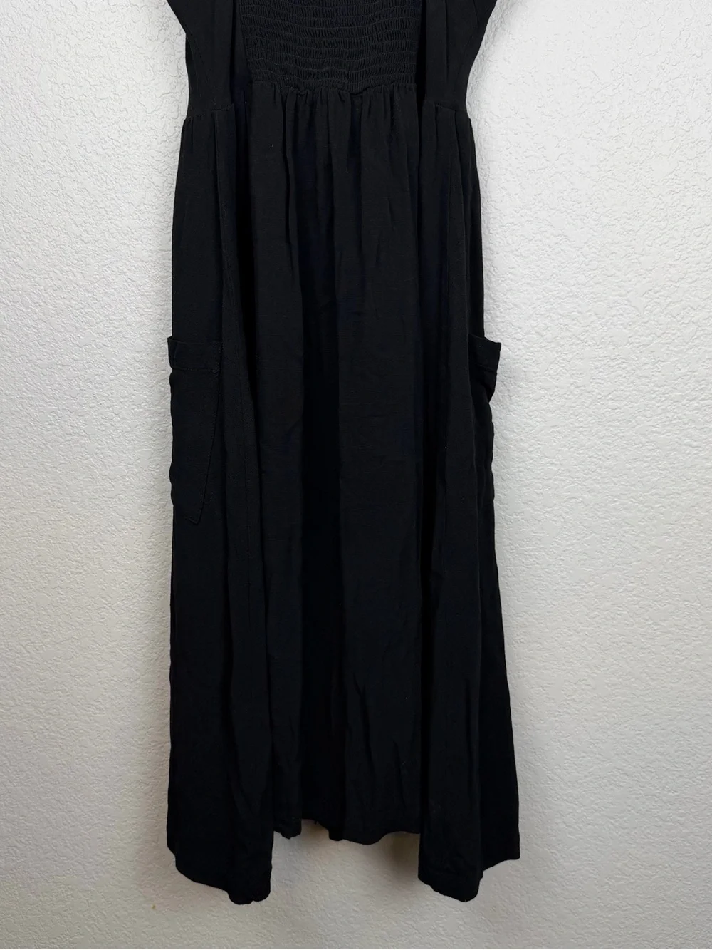 Good Luck Gem Black Button Front Midi Dress Size M Spaghetti Strap Boho